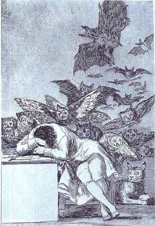 the sleep of reason produces monsters. (el sueno de la razon produce monstruos)